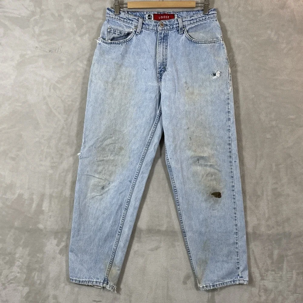 VTG Levis SilverTab Jeans Mens 30x29 Distressed Loose Cotton Y2K USA 90s